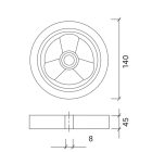 Rubber 6" kiskerék fekete 140x45 mm
